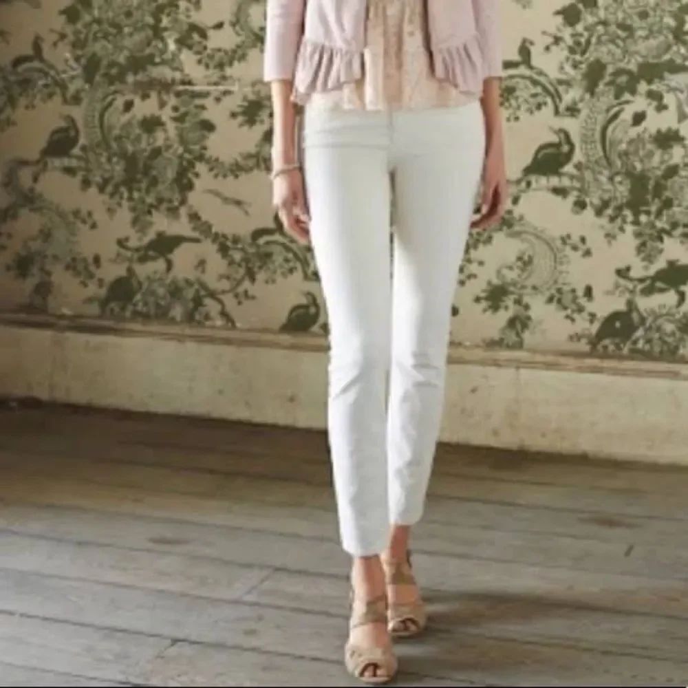 AG Adriano Goldschmied White Stevie Slim Straight Ankle Jeans